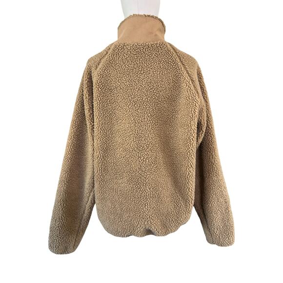 J. Galt California Sherpa Fleece Zip Jacket Tan Teddy Full Zip Women’s One Size - Picture 5 of 9